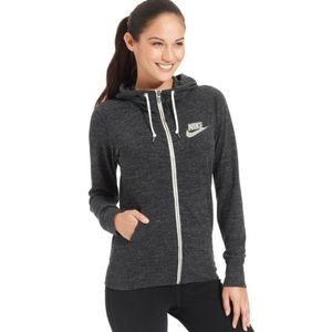 Nike Gym Vintage Full Zip Hoodie- Black
